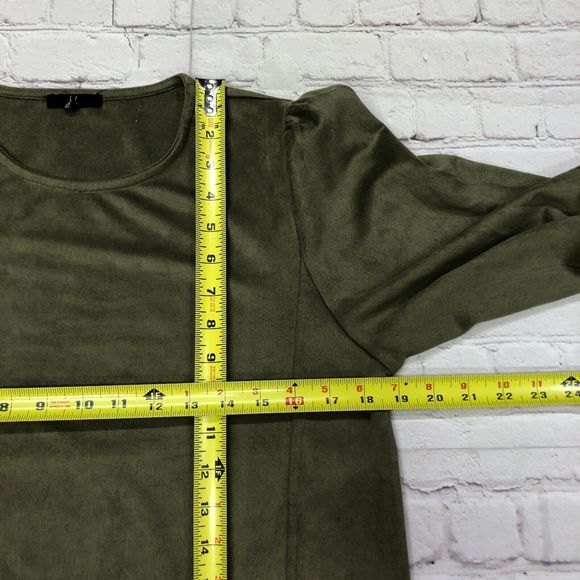 JOH Women Long Sleeve Blouse Top Shirt Size Small Olive Green B227 -8 - Picture 4 of 16